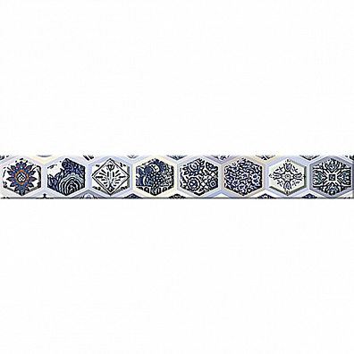 Бордюр Navarra Border Indigo Arabesco 6.2х50.5 Azori