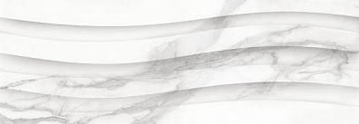 Плитка Ricchetti Ceramiche Marble Boutique Statuario Wave White Lucido Ret 30x90 настенная 0541522