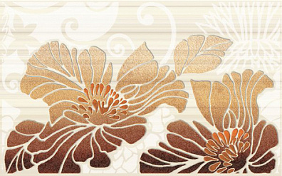 Декор Нефрит Кензо Коричневый цветок 25x40