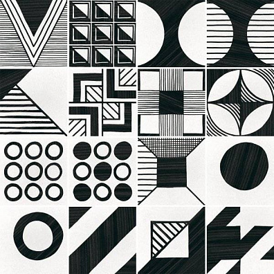 Декор 22105 Caprice Deco Pacthwork B&W 20x20 Equipe