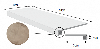 Ступень Ascot Ceramiche Patchwalk Cotto Scalino Costa Retta 33x91 PHS60