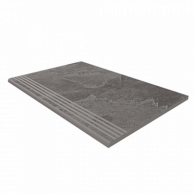 Ступень Estima Terra Anthracite неполированная с насечками 30x120 TE03