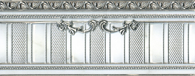Бордюр El Molino Excelsior Plata-Blanco Zocalo 12x30