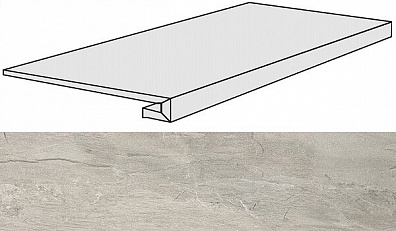 Ступень 739323 Ardoise Gris Gradino 33x120x3 Rex Ceramiche
