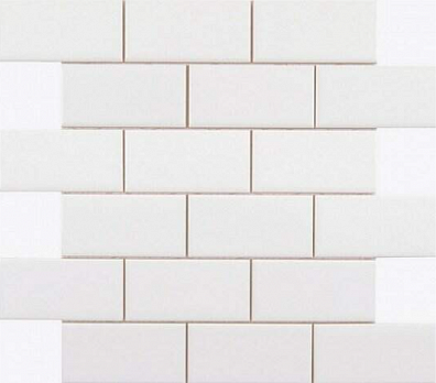 Настенная мозаика Neri ADNE1046 Liso PB Blanco Z 5 x 10 Enmallado 30.5x30.9 Adex