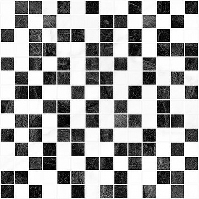 Мозаичный декор Laparet Crystal Чёрный-Белый 30x30