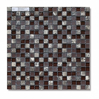 Мозаика Bertini Mosaic Glass Mix Dark imperador-chocolate glass (1,5x1,5) 30,5x30,5