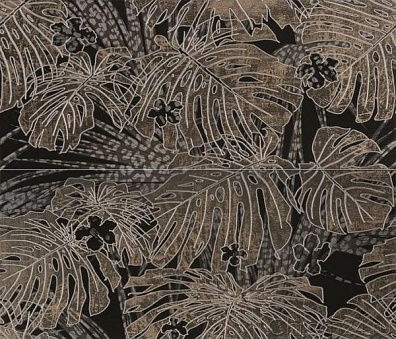 Панно 532103 Natural Decoro Monstera Modulo B+D Black 64x75 Roberto Cavalli