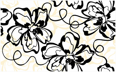 Декор Нефрит Кураж-2 Черные цветы 25x40