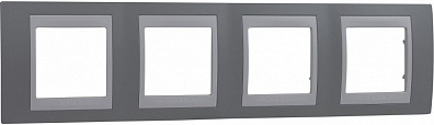 Рамка Schneider Electric Unica MGU6.008.865 Серый/Белый (4 поста)