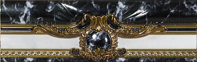 Бордюр El Molino Siracusa Sofia Decor Negro Cenefa 8x25