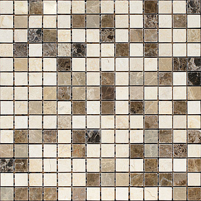 Мозаика Bertini Mosaic Marble Light imperador-Dark imperador-Egyption Yell (2x2) 30,5x30,5