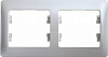 Рамка Schneider Electric Glossa GSL000302 Алюминий (2 поста) — фото1