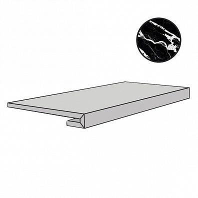 Ступень Floor Gres B and W Marble Fragment Mat Gradino 33x120 767425