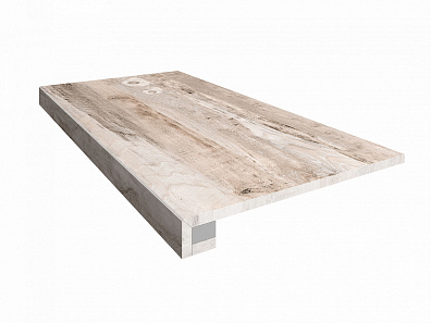 Ступень Estima Spanish Wood Creamy неполированная (прямоугольный бортик + подступенок) 33x120 SP01