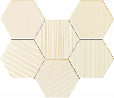 Мозаика Horizon hex ivory 28.9x22.1 Tubadzin