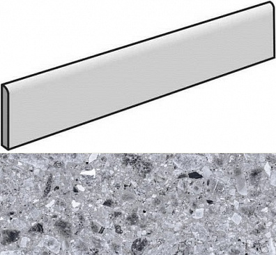 Плинтус Kerranova Terrazzo Light Grey 7.6x60 K-331/MR/p01