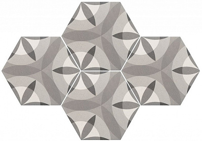 Керамогранит 21355 Hexatile Nature B&W New 17.5x20 Equipe