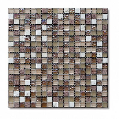 Мозаика Bertini Mosaic Glass Mix Cream marfil-beige-sand glass-resin (1,5x1,5) 30,5x30,5