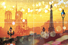 Панно P4D245 Paris из 4-х плиток 60х40 Муза-Керамика