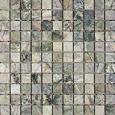 Мозаика Bertini Mosaic Marble Rain Forest Green (2,5x2,5) 30,5x30,5