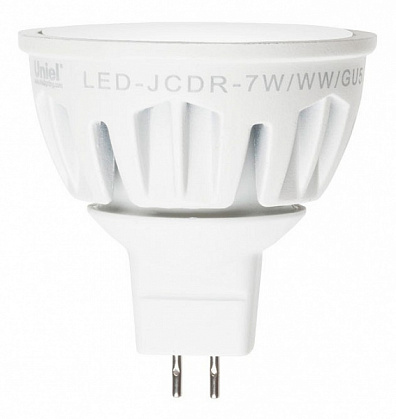 Лампа Светодиодная Uniel Merli LED-JCDR-7W/WW/GU5.3/FR ALM01WH
