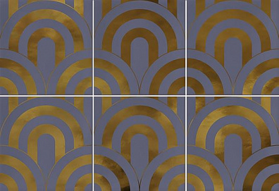 Декор Vives Ceramica Hanami Takada Indigo Oro 23x33.5