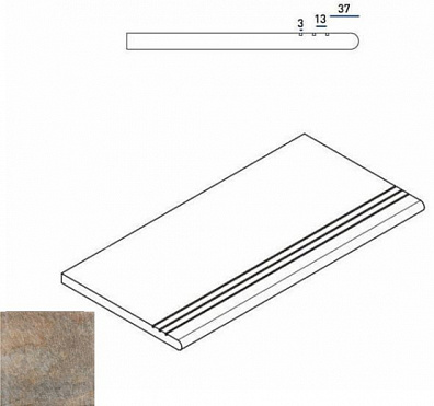 Ступень Italon District X2 Emerald Gradino Round Grip Sx 30x60 закругленная левая 620040000042