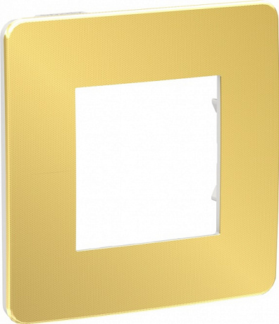 Рамка Schneider Electric Unica NU280259 Золото/Белый  (1 пост)