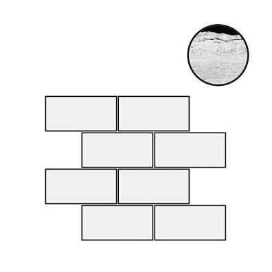 Декор Floor Gres B and W Marble Flow Mat 6mm Muretto Tessere 7.5x15 30x30 767468