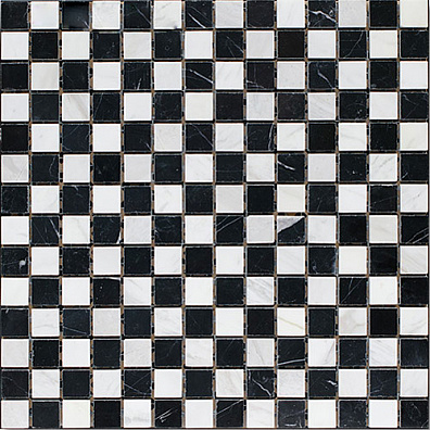 Мозаика Bertini Mosaic Marble Ajax-Black Marquina (2x2) 30,5x30,5