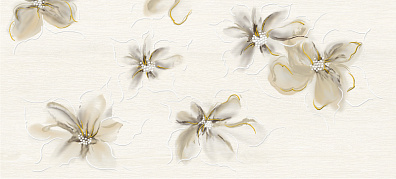 Декор Cersanit Illusion Светло-бежевый цветы 2 20х44