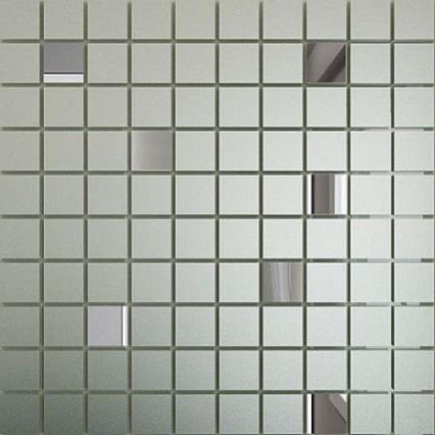 Мозаичный декор ДСТ Зеркальная Матовое Серебро - Графит 2,5x2,5 30x30