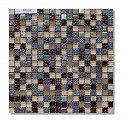 Мозаика Bertini Mosaic Glass Mix Dark imperador-brown-sand glossy-metal (1,5x1,5) 30,5x30,5