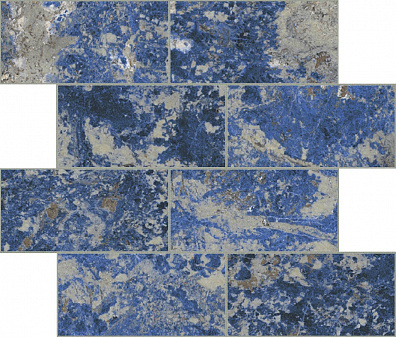 Мозаика Rex Ceramiche Les Bijoux De Rex Sodalite Blue Matt 6mm Muretto Sfalsato 7.5x15 30x30 767613