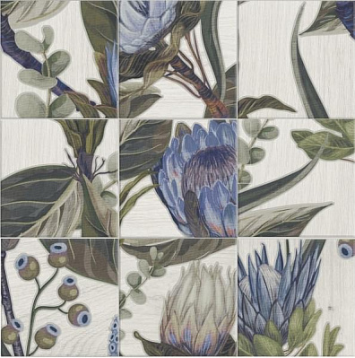 Декор Mainzu Murales Mural Blu Leaves Decor 20x20