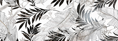 Плитка Fanal Carrara Leaves Black Matt 31.6x90 настенная