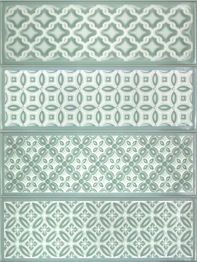 Плитка Fabresa Aria Santorini Green 10x30 настенная