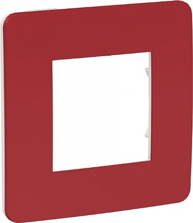 Рамка Schneider Electric Unica NU280213 Красный/Белый  (1 пост)