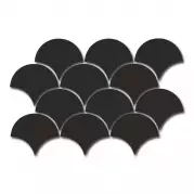 Мозаика 21980 Scale Fan Mosaic Black Matt 30x43 Equipe