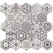 Декор 21357 Hexatile Harmony B&W New 17.5x20 Equipe