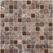 Мозаика NSmosaic Stone Series камень матовый, металл 2.3x2.3 29.8x29.8 K-716