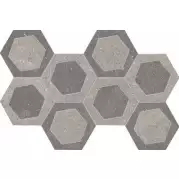 Мозаика R304Z8R Milestone Esagona Grey/Dark Rl 19.6x34.2 Emil Ceramica