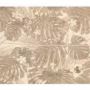 Панно 532092 Natural Decoro Monstera Modulo C Logo+A Ivory 64x75 Roberto Cavalli