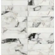 Мозаика Rex Ceramiche Les Bijoux De Rex Calacatta Altissimo Glossy Mosaico 3x15 30x30 767570