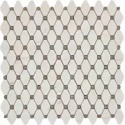 Мозаика Pixmosaic Каменная мозаика из мрамора Bianco Dolomite Cinderella Grey на сетке 28.6x29.5 PIX284