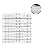 Мозаика Floor Gres B and W Marble Flow High Glossy 6mm Mosaico 1.5x3 30x30 767474
