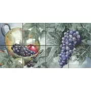 Декор Monocolor Biselado Composicion Acuarela Uvas 20х40 Absolut Keramika