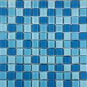 Мозаика Pixmosaic Glass Голубая 2.5x2.5 30x30 KG27