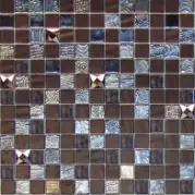 Мозаика Onix Mystic Glass Agata Diamond Brown Malla (2,5x2,5) 31,1x31,1